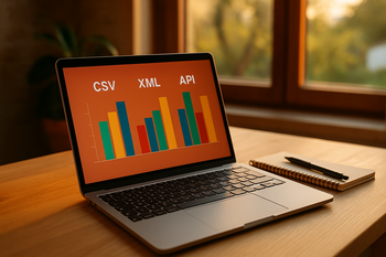 Imagine editorială a produsului pentru articolul: comparatie CSV XML API import export ecommerce